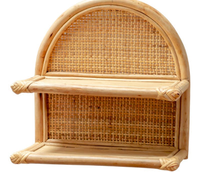 Rotan Wandplank 30x30 cm | Hangend plankje TIASA beige