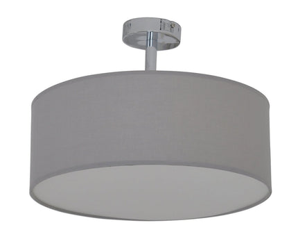 Textielplafondlamp "New York", klassieke plafondlamp met tekstbladen in grijs, met E27 -aansluiting, plafondlicht 40 cm in diameter, geschikt voor de hele woonruimte