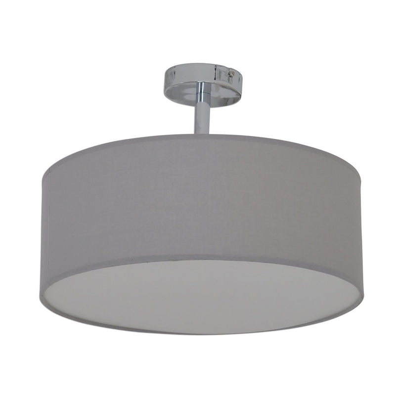 Textielplafondlamp "New York", klassieke plafondlamp met tekstbladen in grijs, met E27 -aansluiting, plafondlicht 40 cm in diameter, geschikt voor de hele woonruimte