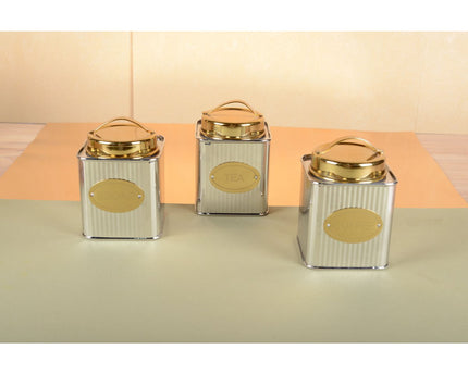Zilveren en gouden thee doos 10x10x10cm