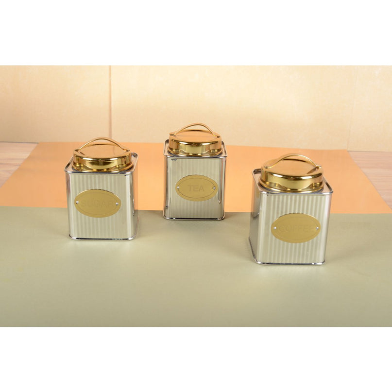 Zilveren en gouden thee doos 10x10x10cm