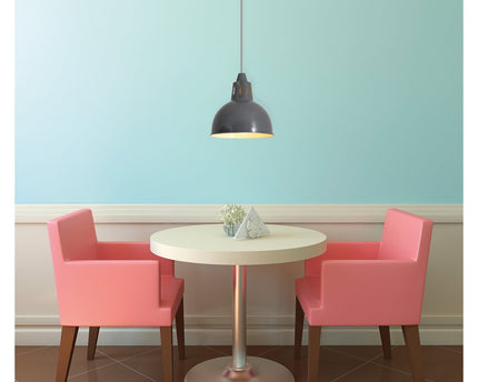Metalen hanglamp "Desira", retro -klassieker, gemaakt van metaal in grijs, E27