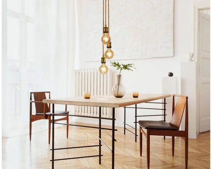 3 Metal Baldachin "Ontario" decoratieve hanglamp gemaakt van metaal in alt-messing en jute, E27-versies, verlichting voor woonkamers of kantoor.