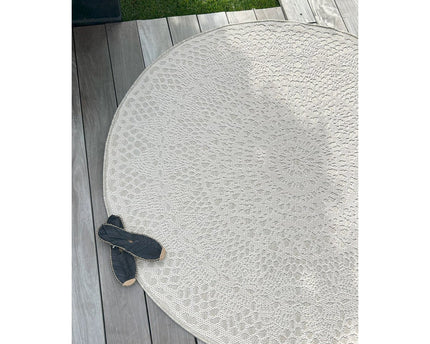 GEHAAKT rond decoratief vloerkleed
