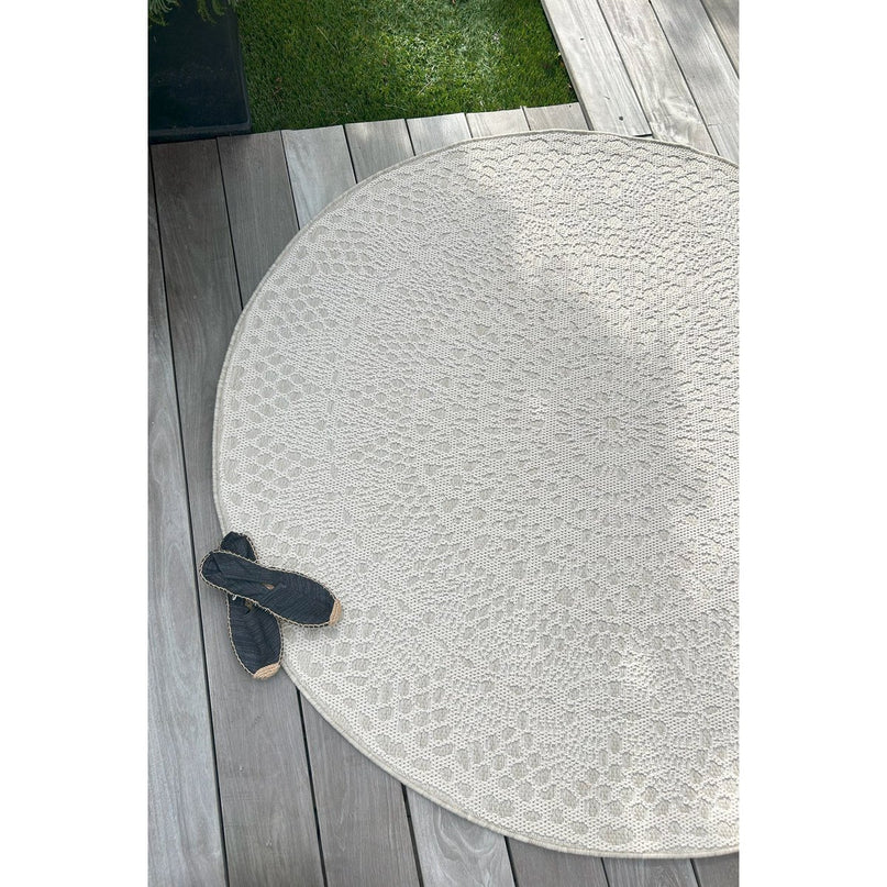 GEHAAKT rond decoratief vloerkleed
