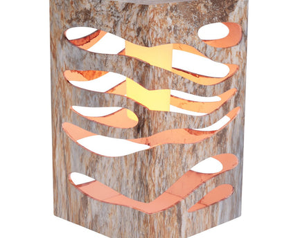 LED Decoratief-Solar Light "Hilda", 12,3 x 12,3 cm, 20 cm hoog, gemaakt van hoogwaardige plastic, bruin-beige marmeren afwerking, geïntegreerde LED, warm wit