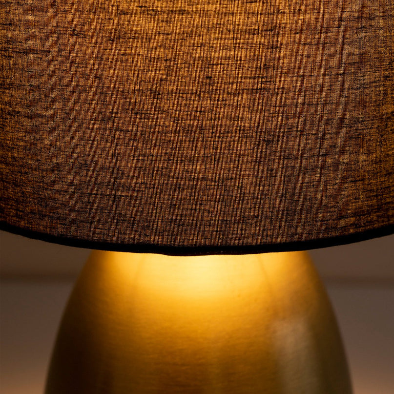 Taflamp "Aurum" 33 cm hoog in goud/zwart, gemaakt van metaal en textiel, met E14 -versie, verlichting voor eetkamer, woonkamer, gang of kantoor