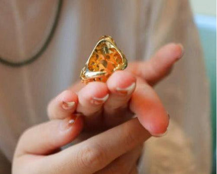 Ocean Wave Design Abalone Shell Statement Ring