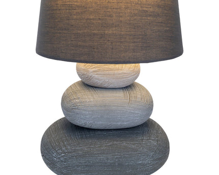 Keramische tafellamp "Stoney", keramische tafellamp in grijs, met E14 -aansluiting, tafellamp voor eetkamer, woonkamer, gang of kantoor, of als bedlamp, 31 cm hoog