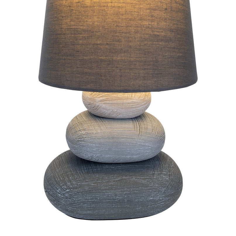 Keramische tafellamp "Stoney", keramische tafellamp in grijs, met E14 -aansluiting, tafellamp voor eetkamer, woonkamer, gang of kantoor, of als bedlamp, 31 cm hoog