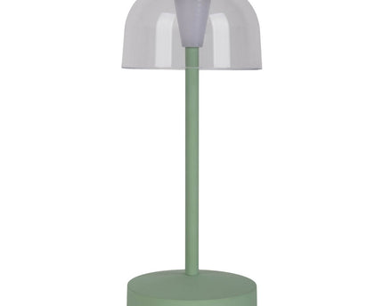 2-set LED-batterijtafellamp "Gomba" voor buiten en binnen, gemaakt van metaal en plastic in mint, 18,5 cm hoog