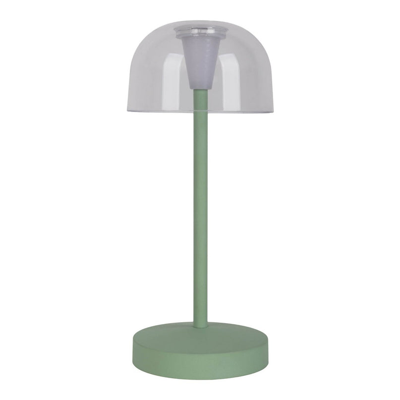 2-set LED-batterijtafellamp "Gomba" voor buiten en binnen, gemaakt van metaal en plastic in mint, 18,5 cm hoog