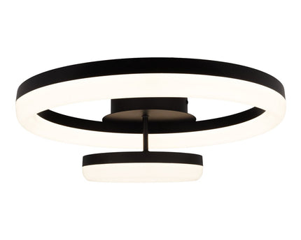 LED CCT-plafondlicht "Circulo" gemaakt van zwart metaal en zandkleurig plastic 53 cm lang