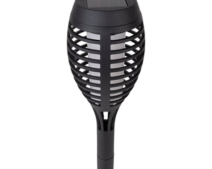 3 Set LED Earth Spit "Torch" 58 cm gemaakt van grijs plastic, met geïntegreerd LED, zonnelampje voor buiten