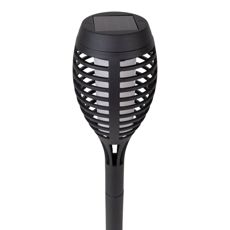 3 Set LED Earth Spit "Torch" 58 cm gemaakt van grijs plastic, met geïntegreerd LED, zonnelampje voor buiten