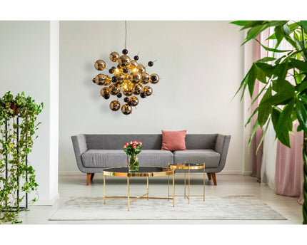 Hanger lamp "explosie" van metaal en glas, G9 -versies, hangende lamp voor eetkamer, woonkamer, gang of kantoor, Øca. 65 cm