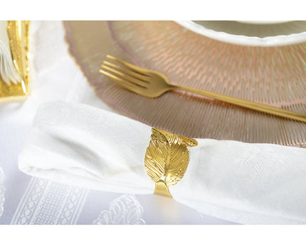 Ronde van servetten gouden bladeren - veel van 4