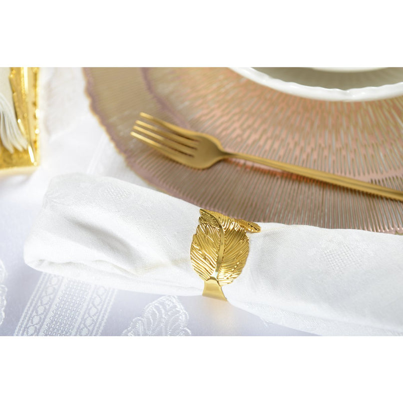 Ronde van servetten gouden bladeren - veel van 4