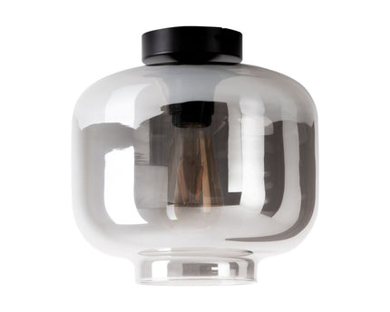 Plafondlamp "vaso", retro, plafondlamp, metaal en rookglas in antraciet, E27 -aansluiting, voor eetkamer, woonkamer, gang of kantoor, met een Øvon 25 cm