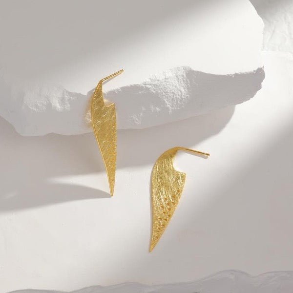 Handgemaakte luxe Frosted Leaf oorbellen