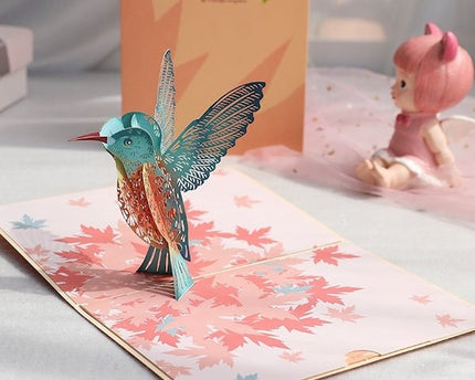 3D -kaart - Hummingbird Birthday Card