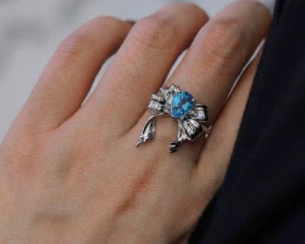 Princess Style Blue Topaz -ringen - verstelbaar