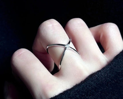 Sterling Silver Star Trace dubbelzijdige ring