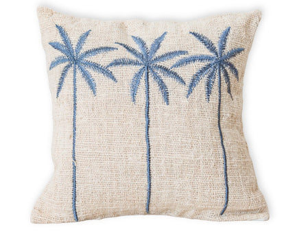 Katoenen kussenhoes Palmboompatroon – Boho geborduurd kussen – Decoratief kussen – Geborduurde kussenhoes 40x40 of 50x50 cm ANARKA