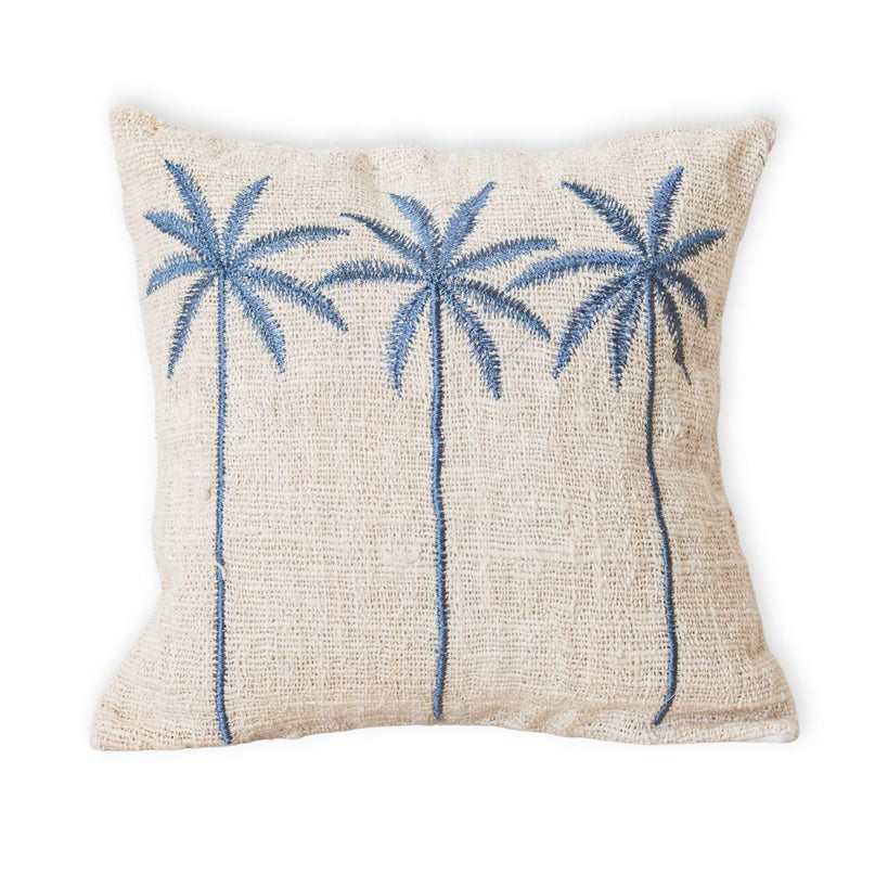 Katoenen kussenhoes Palmboompatroon – Boho geborduurd kussen – Decoratief kussen – Geborduurde kussenhoes 40x40 of 50x50 cm ANARKA