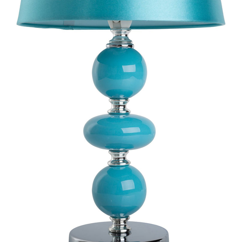 Keramische tafellamp "araga" 36 cm hoog, tafellamp gemaakt van metaal, keramiek, met tekstbladen, turquoise, met E14 -aansluiting, verlichting voor eetkamer, woonkamer, gang of kantoor