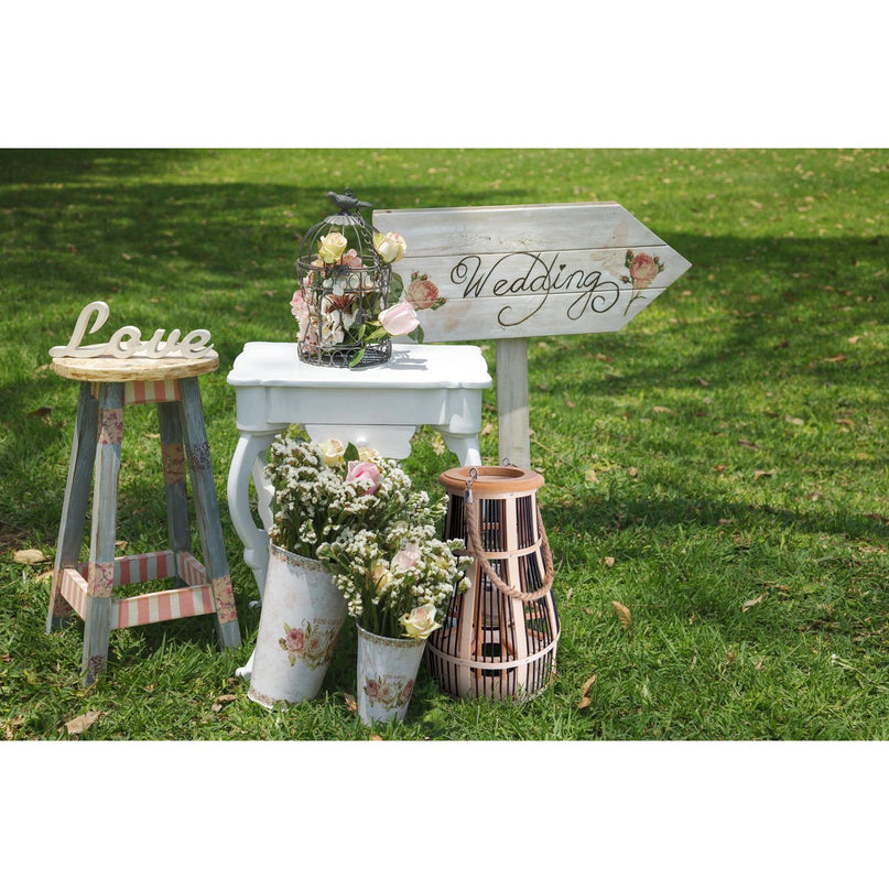 Decollicht "Korbinian" inclusief Solar Led Candle for Garden and Balcony, van Rattan in Nature, Solar Lamp Hoogte 35 cm