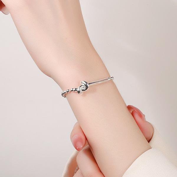 Ball Chain armband-zilveren knoopontwerp