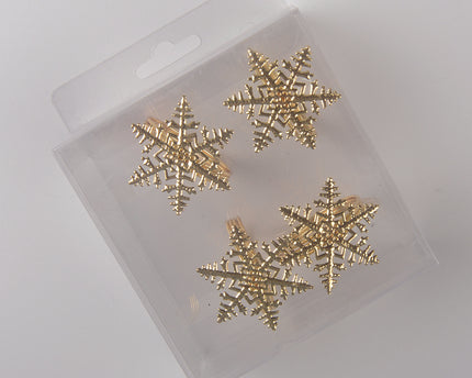 Set van 4 rondes van gouden vlokken handdoeken