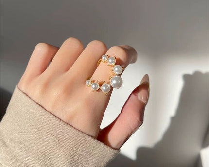 Gewaagde look u vorm parelring