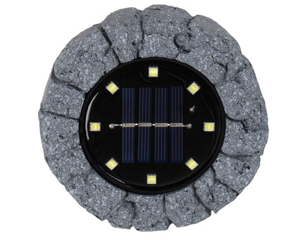 4 Set LED LED Solar-Floor-So-spit "Kian", voor buiten, plastic vloerlamp in grijs, met geïntegreerde LED