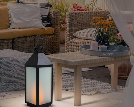 LED Decol Light "Doris" gemaakt van plastic en glas in zwart, geïntegreerde LED, voor binnen