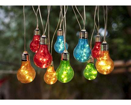 Kleurrijke 10-LED solar buitenlichtketting