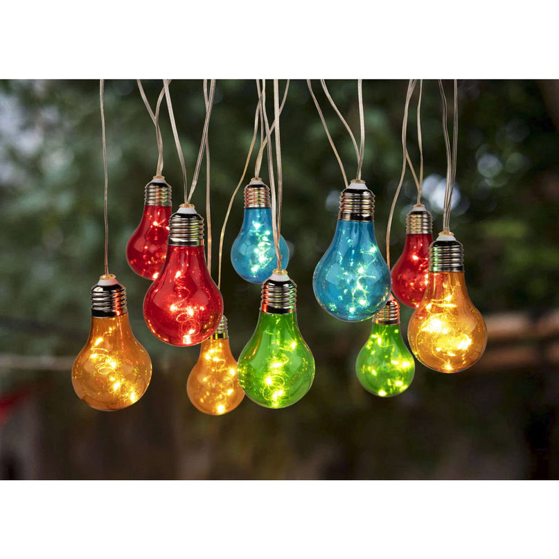 Kleurrijke 10-LED solar buitenlichtketting