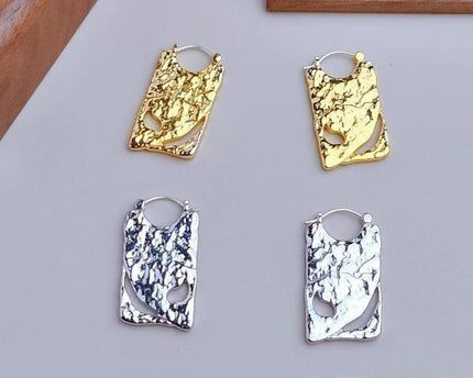 Unieke Board Drop Oorbellen - Goud en Zilver