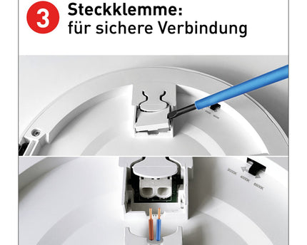 LED-plafondlamp "bonus" Ø21,7 cm, functionele lichtinstallatie en structuur mogelijk, plafondlamp gemaakt van metaal en plastic in wit, met stevig ingebouwde LED's, waaronder CCT-kleurwisselaar