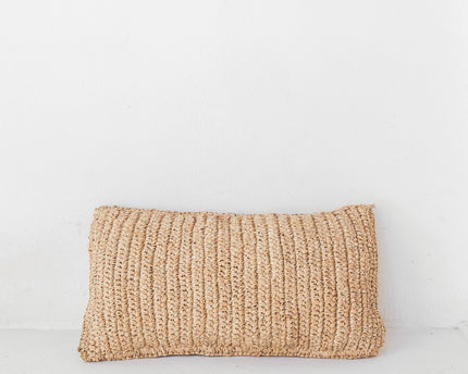 Raffia Sierkussen 50x30 cm met vulling Decoratief kussen Bankkussen DALUNG
