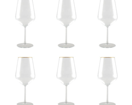 Matt Golden Wine Glazen - Set van 6