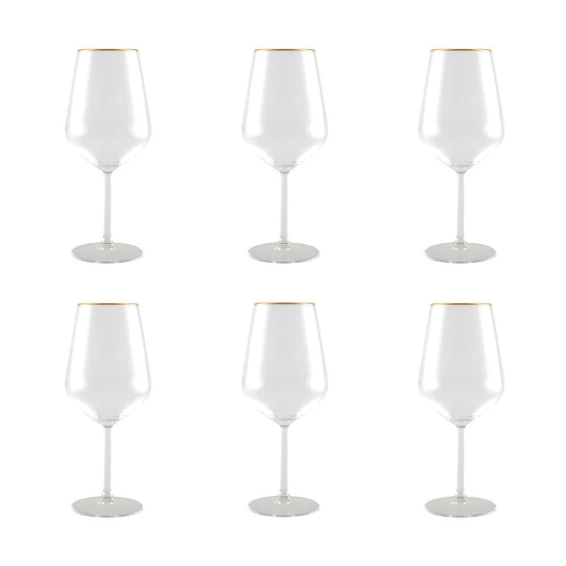 Matt Golden Wine Glazen - Set van 6