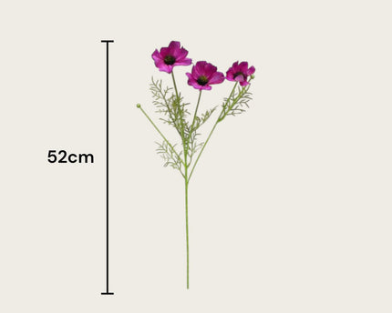 3D real touch chrysanthemum purple | Zijden kunstbloem | Lengte 52cm  1pcs