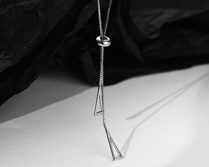 Sterling zilveren driehoek ketting