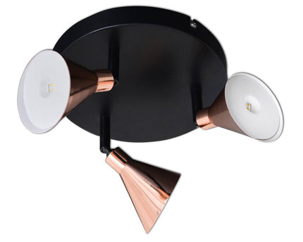 3 LED-wand u. Plafondlamp "Koper" d:38cm