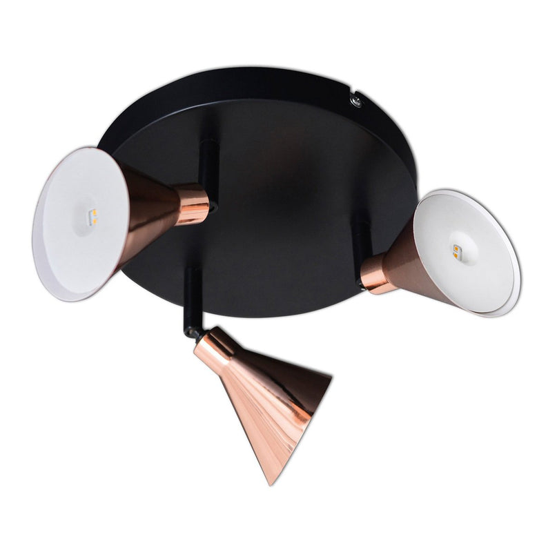 3 LED-wand u. Plafondlamp "Koper" d:38cm
