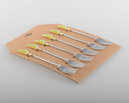 Lemon Dessert Forks - veel van 6