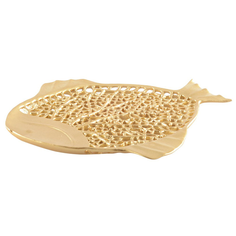 Decoratieve beker gouden vis 32x26x2cm