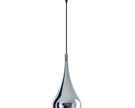 Hanger lamp "stijl", retro klassiek, hanglamp gemaakt van chroom-glanzend metaal met E27-aansluiting, paraplu Ø23 cm, ideaal voor eetkamer, woonkamer en keuken.